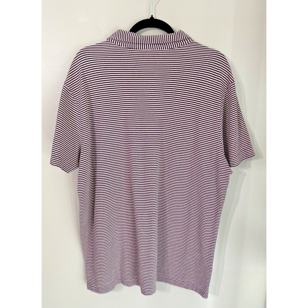UNTUCKit Shirt‎ Mens XXL Navy And Pink Shortsleeve 100% Pima Cotton Polo - Picture 3 of 8